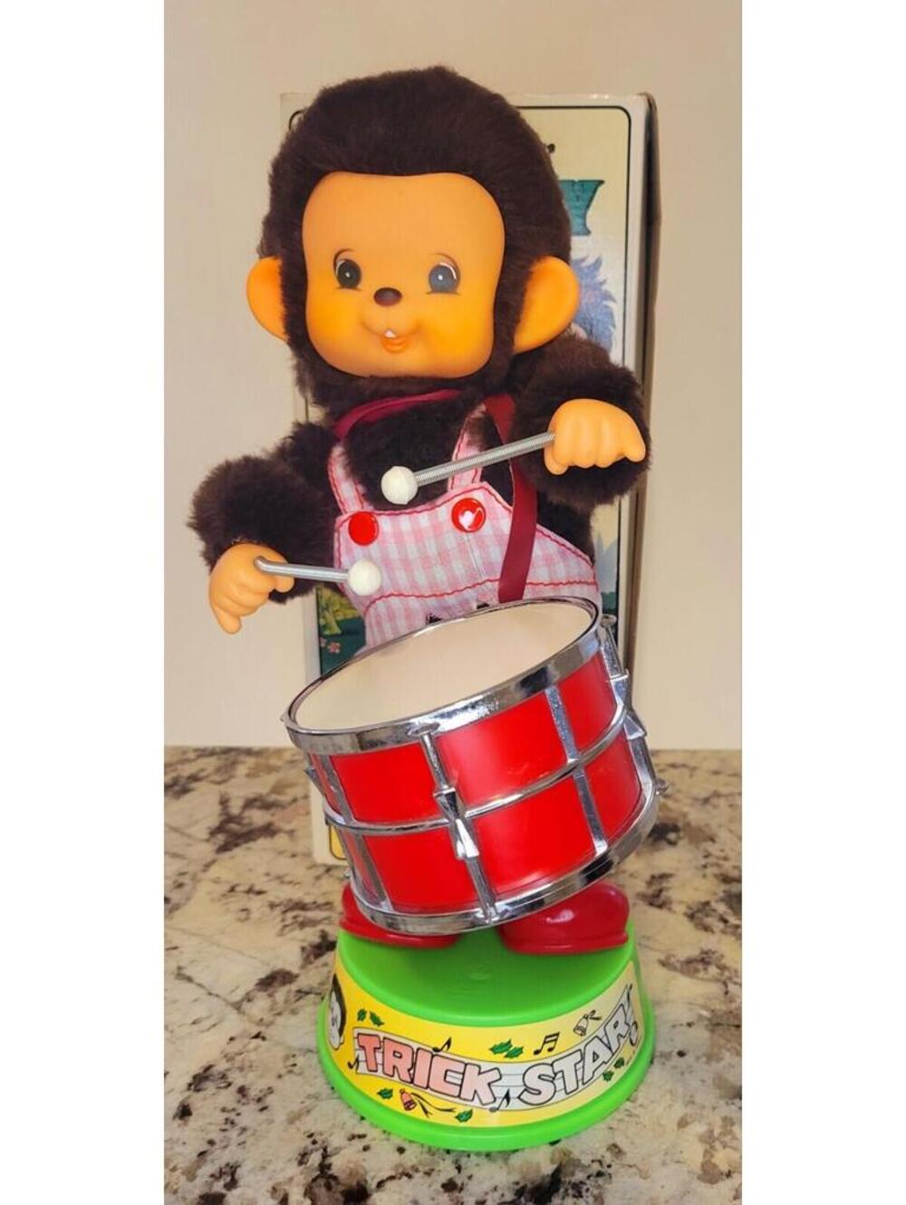 Vintage Rare Trick Star Drumming Monkey 1960s Kuang Mei Toy With Original Box
